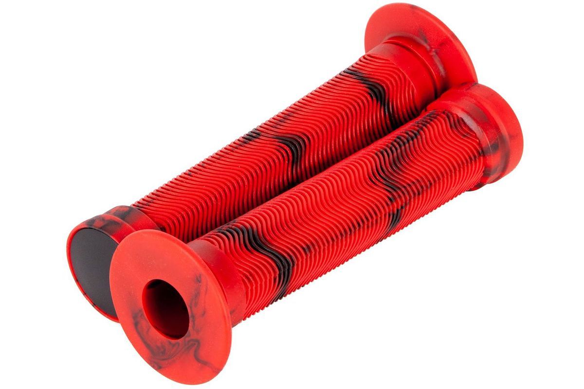 Грипсы STG 150 мм, черные-красные
