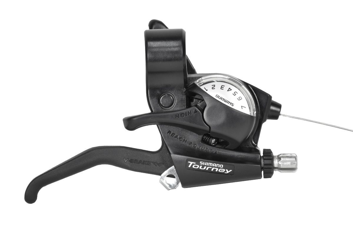 Шифтер/ручка тормоза SHIMANO ST-EF500-7R,правая,7-передач,трос 2000мм,черный